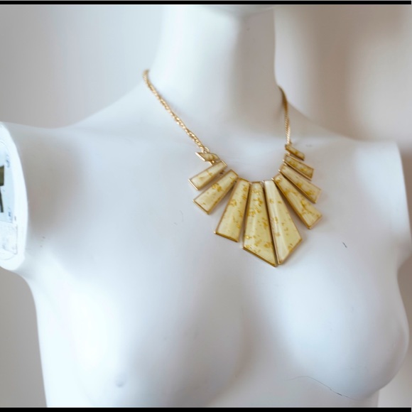 Gold Bib Necklace - Picture 4 of 6